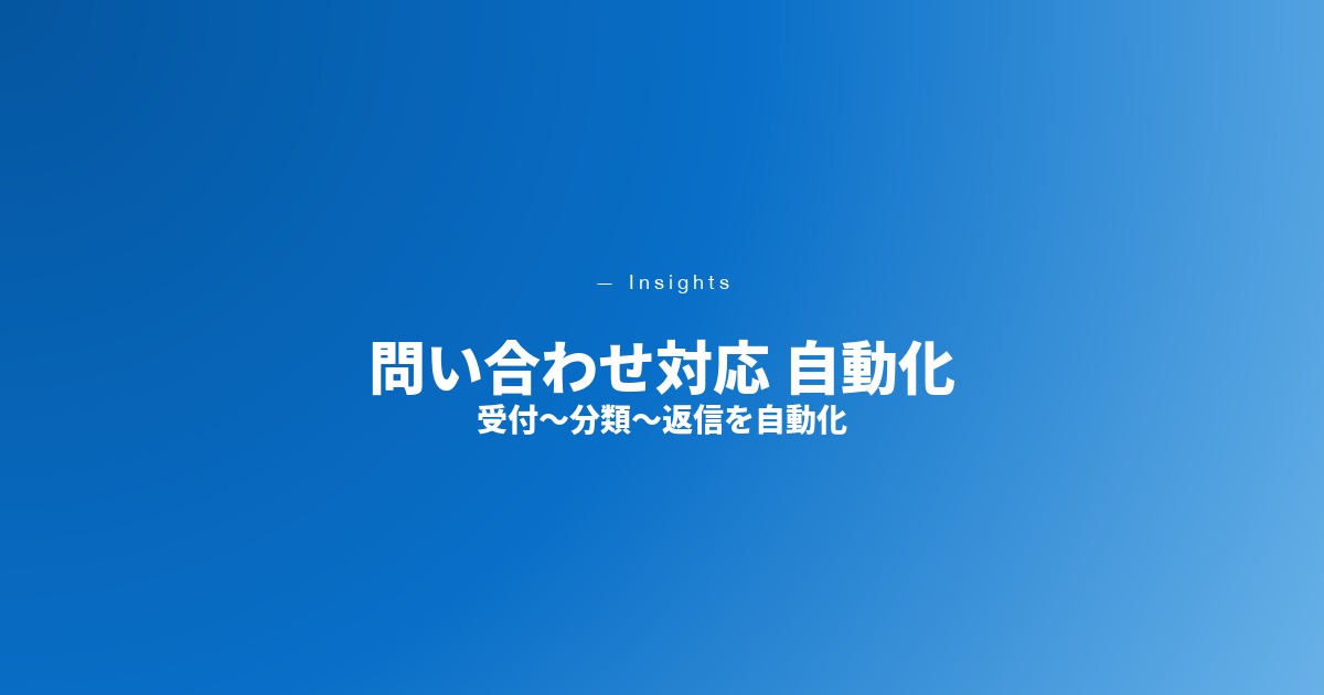 問い合わせ対応 自動化